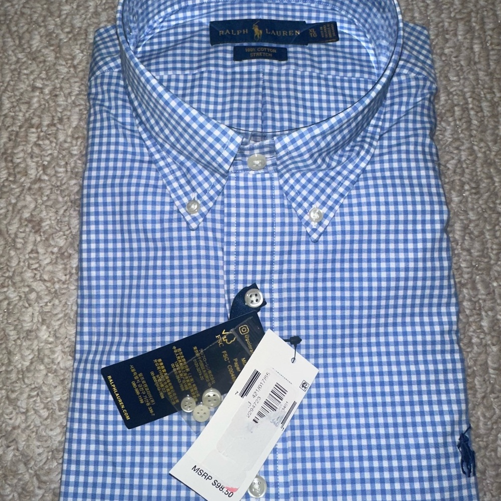 Polo Ralph Lauren XL blue checked shirt